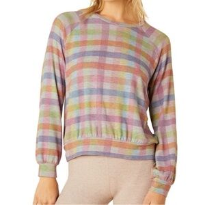 Beyond Yoga - Plaid Pullover Raglan Sweater
